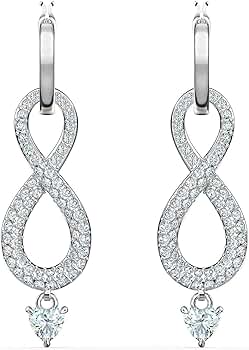 SWAROVSKI スワロフスキー Infinity インフィニティ ピアス Hyperbola スタッドピアス, インフィニティ, ホワイト, ローズ
